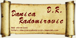 Danica Radomirović vizit kartica